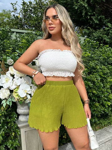 SXY Lettuce Trim Solid Shorts