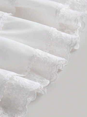 MOD Contrast Lace Layer Hem Skirt