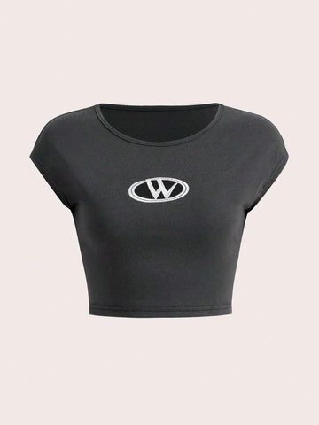 ICON Cut Out Patched Detail Crop Tee