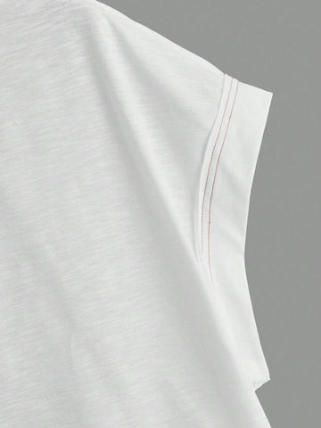 Cut Out Back Batwing Sleeve Tee