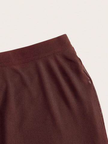 EZwear Solid Mesh Overlay Skirt