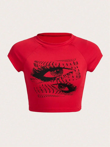 ICON Eyes Print Crop Tee