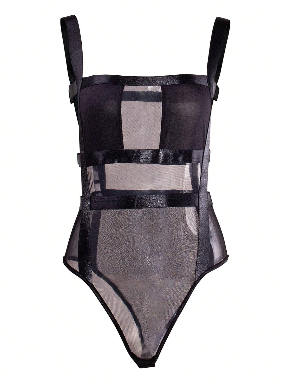 Solid Mesh Cami Bodysuit