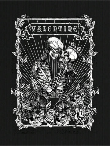 EZwear Skull & Floral Print Drop Shoulder Tee