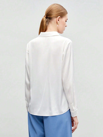 Solid Button Front Shirt