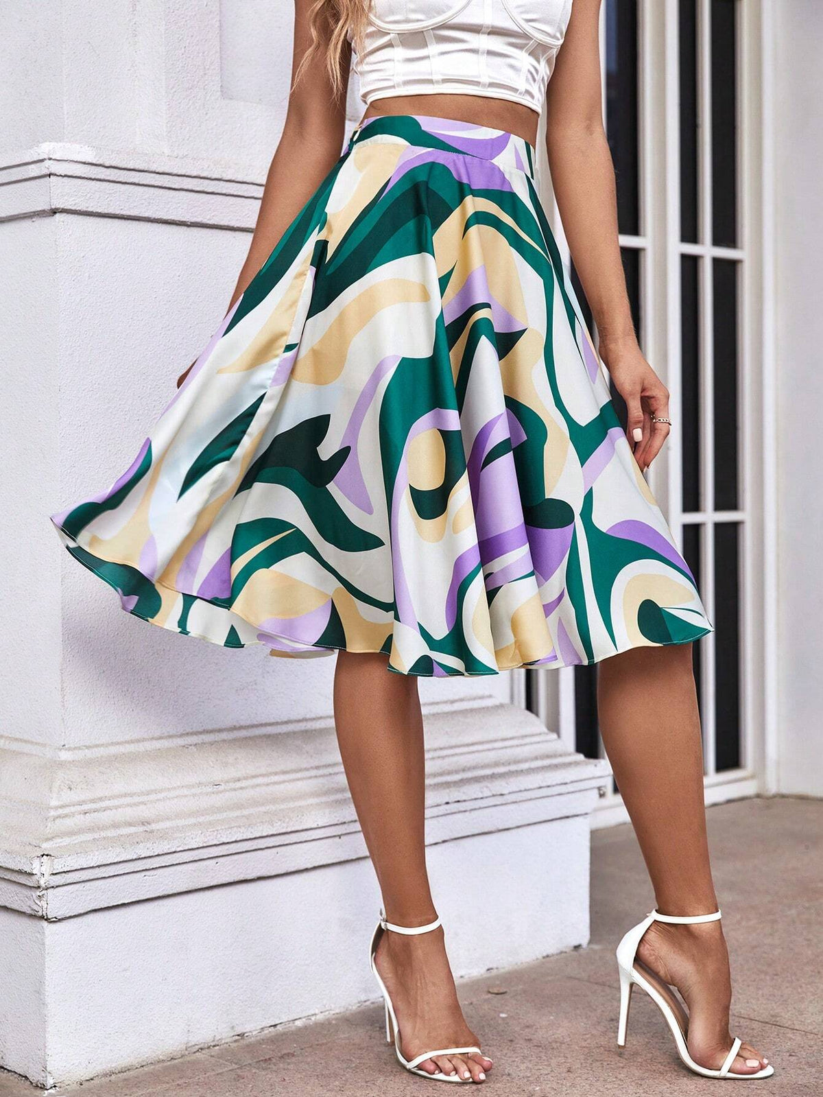 Unity Allover Print Flare Skirt