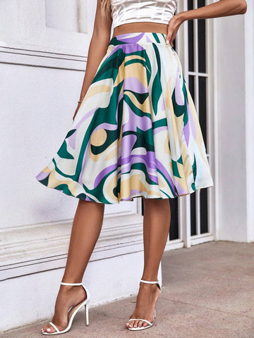 Unity Allover Print Flare Skirt