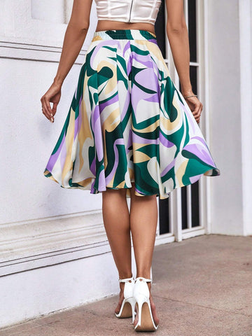 Unity Allover Print Flare Skirt