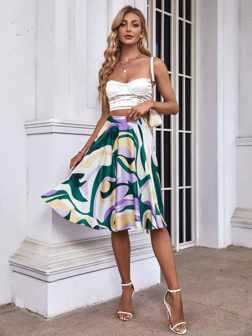 Unity Allover Print Flare Skirt