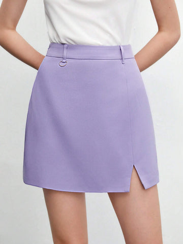 BIZwear D-ring Detail Split Hem Skirt