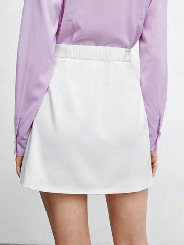 BIZwear Split Hem Solid Skirt