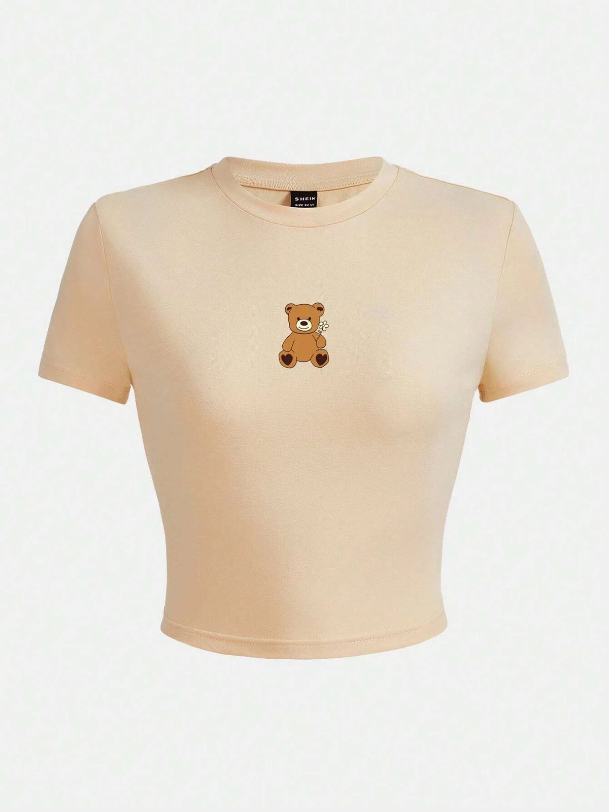 EZwear Bear Print Crop Tee