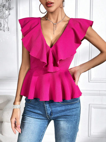 Unity Ruffle Trim Peplum Tee