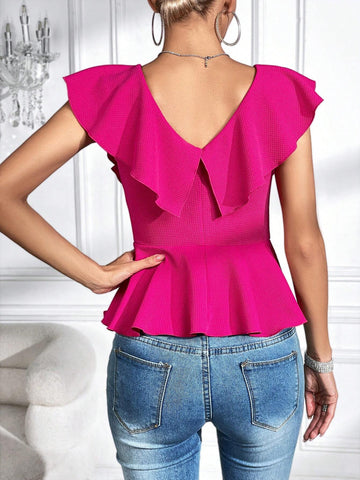 Unity Ruffle Trim Peplum Tee