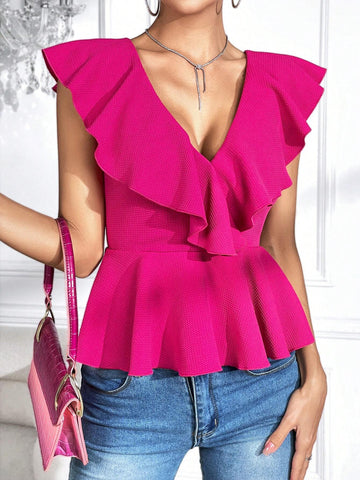 Unity Ruffle Trim Peplum Tee