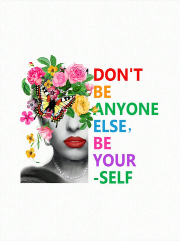 EMERY ROSE Slogan & Figure Graphic Tee