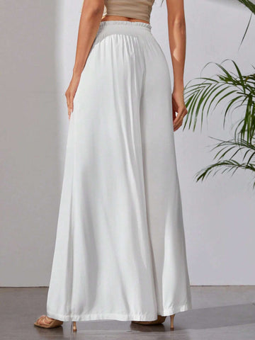 Tall Tie Waist Tassel Detail Wide Leg Pants