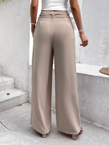 Frenchy Paperbag Waist Belted Wide Leg Pants
