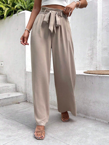 Frenchy Paperbag Waist Belted Wide Leg Pants