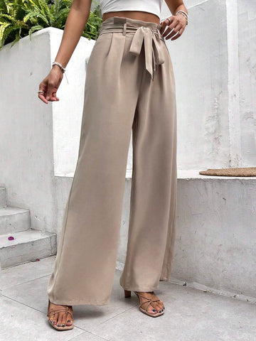 Frenchy Paperbag Waist Belted Wide Leg Pants