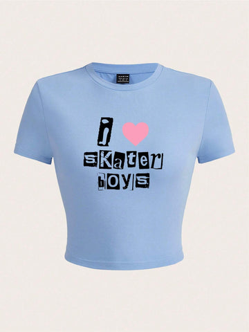 EZwear Heart & Slogan Graphic Tee