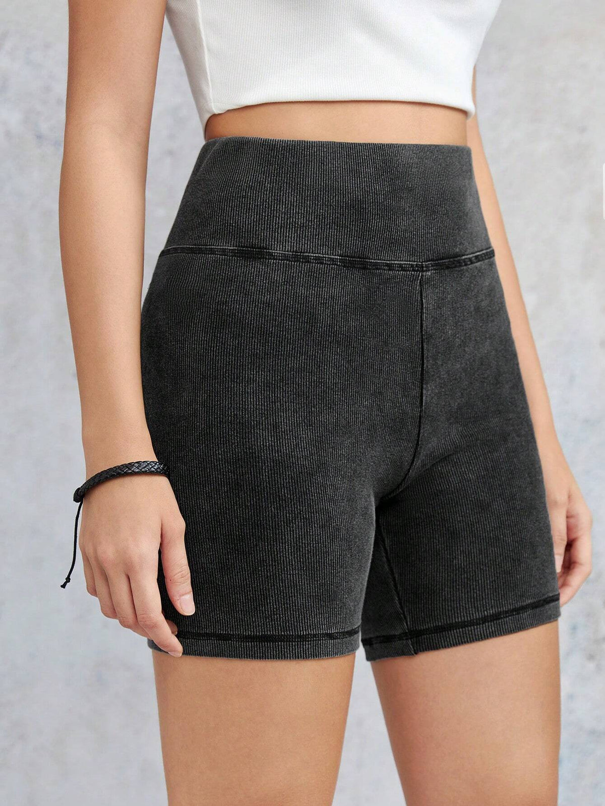 EZwear Wideband Waist Solid Biker Shorts