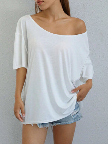 Solid Drop Shoulder Tee