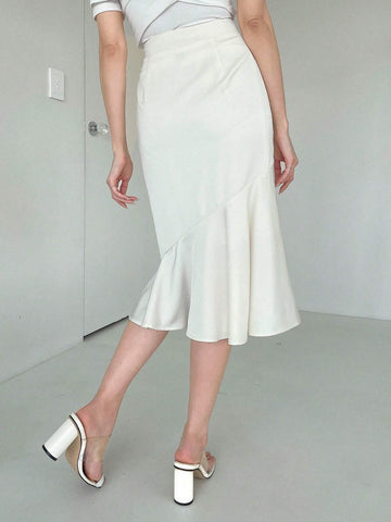 DAZY High Waist Ruffle Hem Skirt