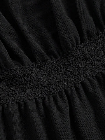 EZwear Square Neck Knot Front Peplum Tee