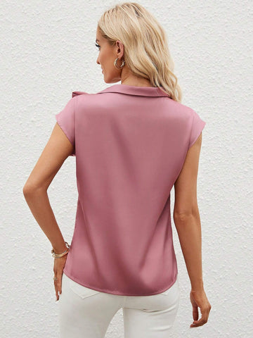 Tie Neck Batwing Sleeve Blouse