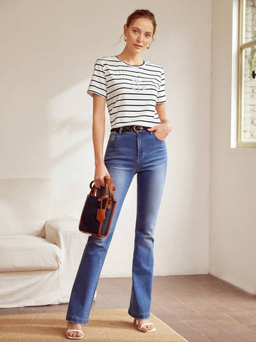 MOTF PREMIUM STRIPED ANCHOR PEARL T-SHIRT