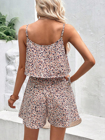 Allover Print Cami Romper