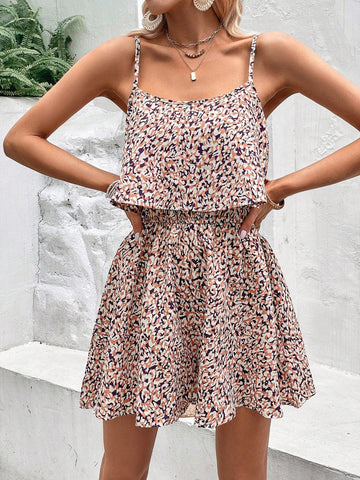 Allover Print Cami Romper