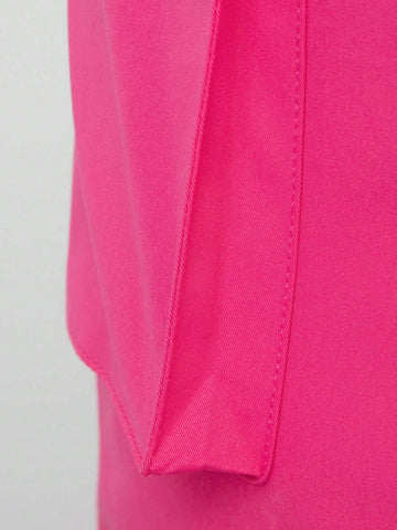 Solid Belted Slant Pocket Skirt