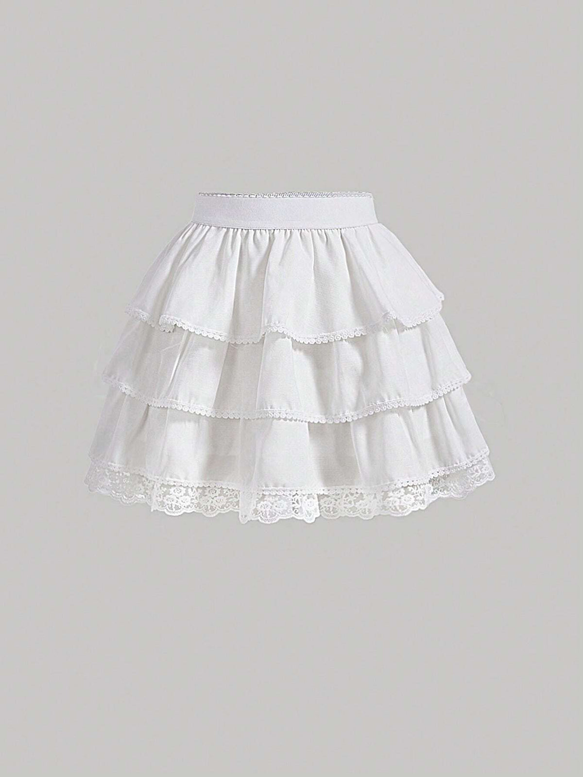 MOD Contrast Lace Layer Hem Skirt