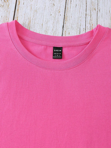 Donut & Slogan Graphic Drop Shoulder Tee