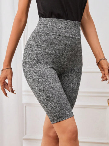 EMERY ROSE Heart Print Wideband Waist Biker Shorts