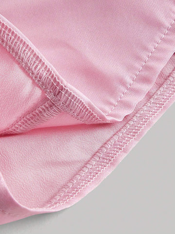 Cold Shoulder Bow Front Pearl Detail Blouse