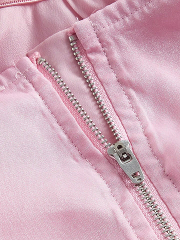 Cold Shoulder Bow Front Pearl Detail Blouse