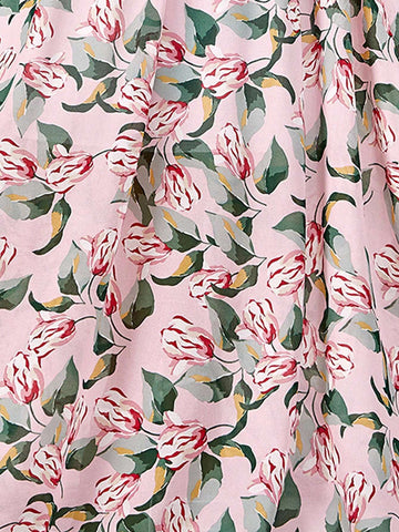 Floral Print Maxi Chiffon Bridesmaid Dress