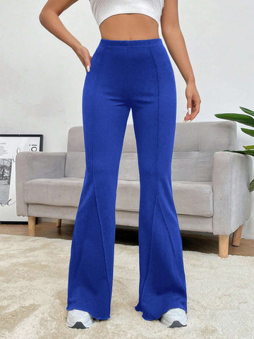 Solid Flare Leg Pants