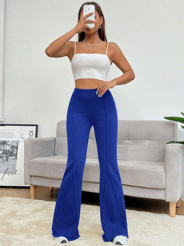 Solid Flare Leg Pants