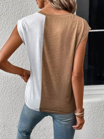 EMERY ROSE Two Tone Batwing Sleeve Tee