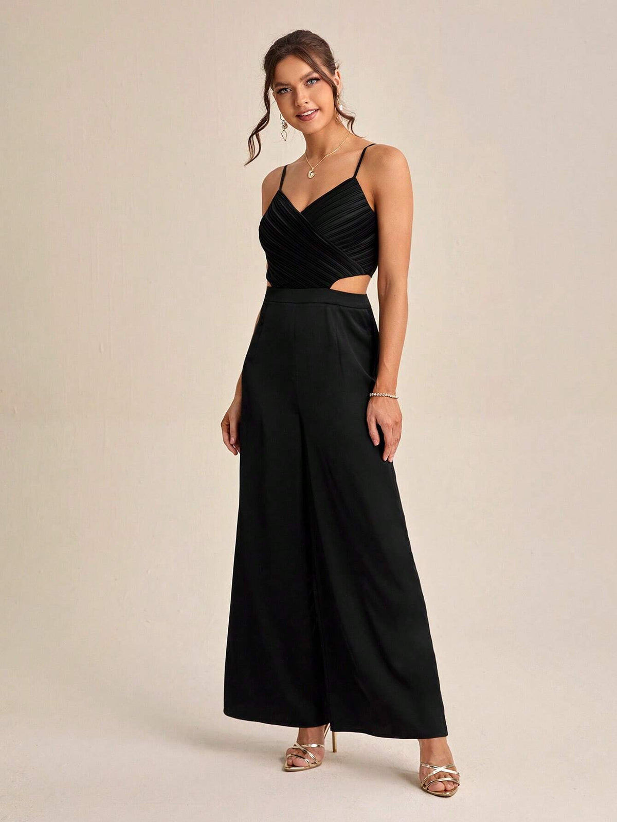 Cut Out Waist Cami Jumpsuit
