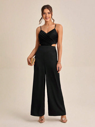 Cut Out Waist Cami Jumpsuit