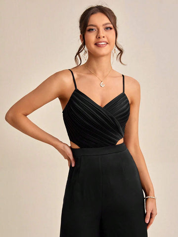Cut Out Waist Cami Jumpsuit