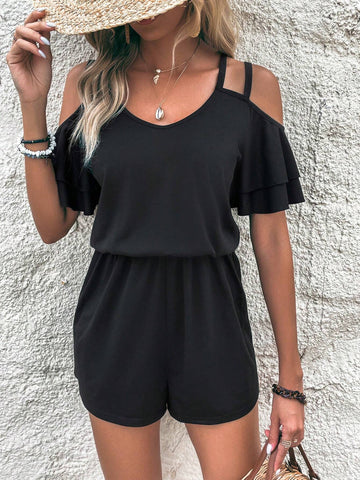 Cold Shoulder Cut Out Romper