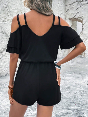 Cold Shoulder Cut Out Romper