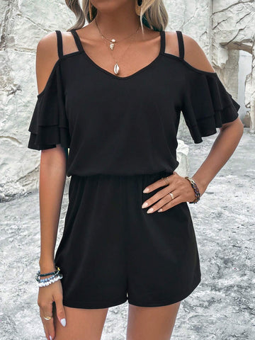 Cold Shoulder Cut Out Romper