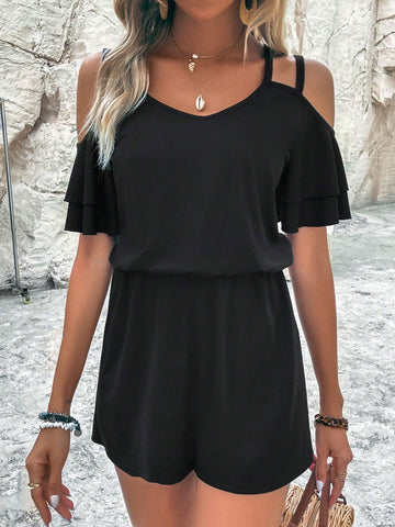 Cold Shoulder Cut Out Romper